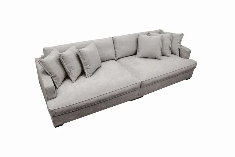 Rossita Lyx 4-sits Extra djup Soffa i Chenille - Grå / Brun - Products - Möbler - Soffa - 4 sits soffa