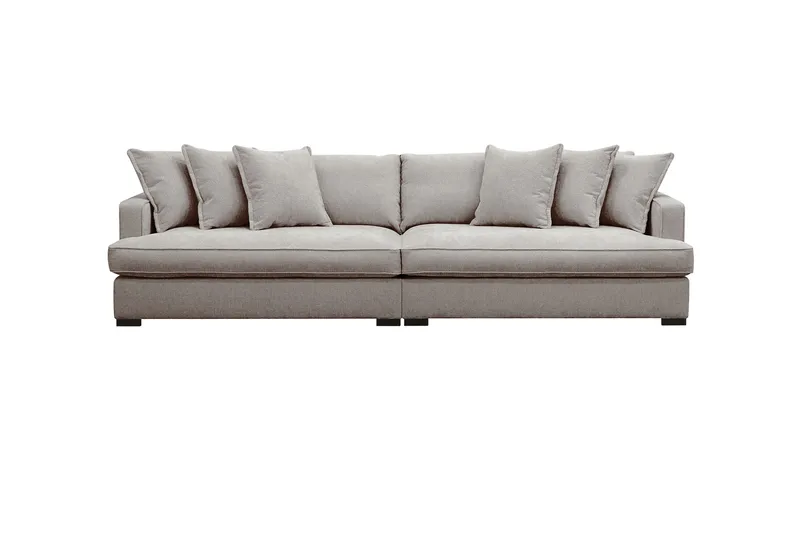 Rossita Lyx 4-sits Extra djup Soffa i Chenille - Grå / Brun - Products - Möbler - Soffa - 4 sits soffa