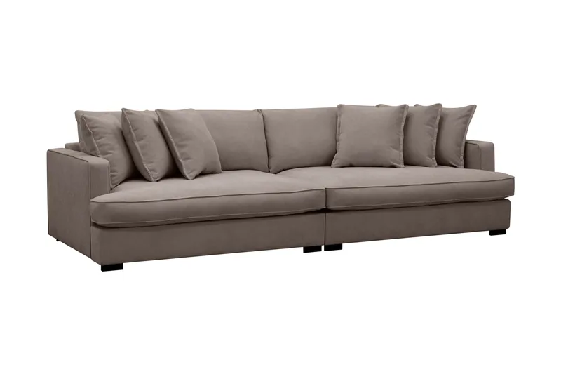 Rossita Lyx 4-sits Extra djup Tygsoffa - Brun - Products - Möbler - Soffa - 4 sits soffa
