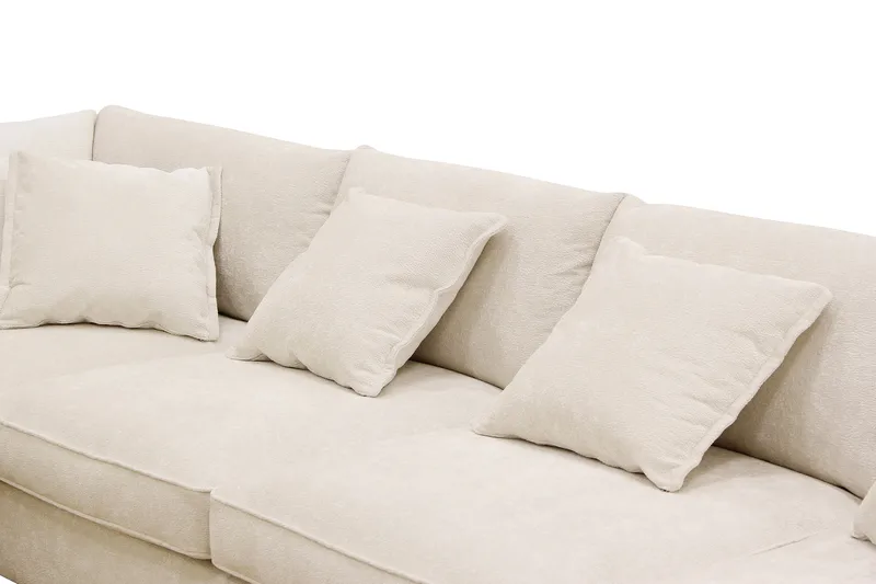 Rossita Lyx 5-sits Högervänd U-formad Extra djup Soffa med Divan och Schäslong i Chenille - Beige - Products - Möbler - Soffa - U-soffa