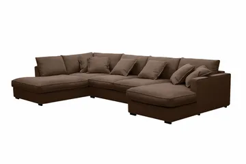 Rossita Lyx 5-sits Högervänd U-formad Extra djup Soffa med Divan och Schäslong i Manchester - Mörkbrun - Products - Möbler - Soffa - U-soffa