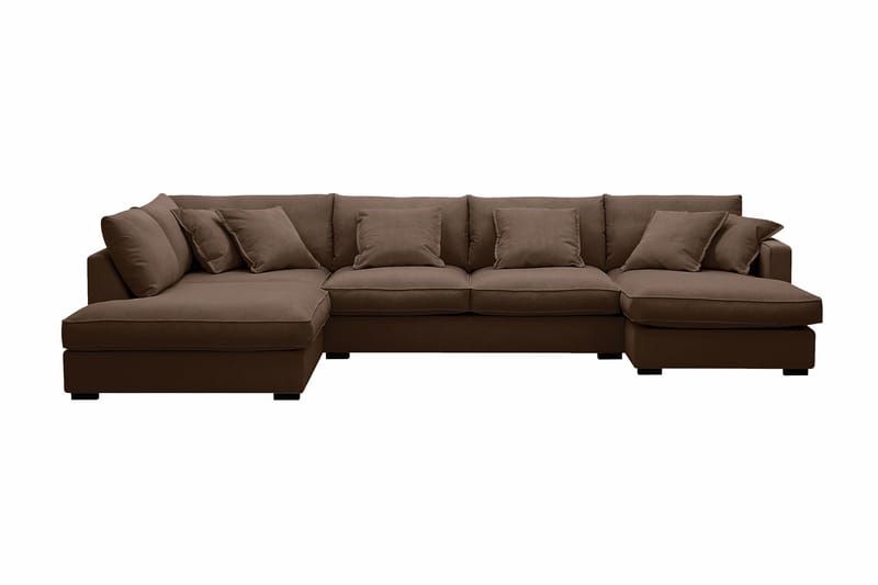 Rossita Lyx 5-sits Högervänd U-formad Extra djup Soffa med Divan och Schäslong i Manchester, Mörkbrun