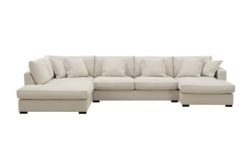 Rossita Lyx 5-sits Högervänd U-formad Extra djup Soffa med Divan och Schäslong i Tyg