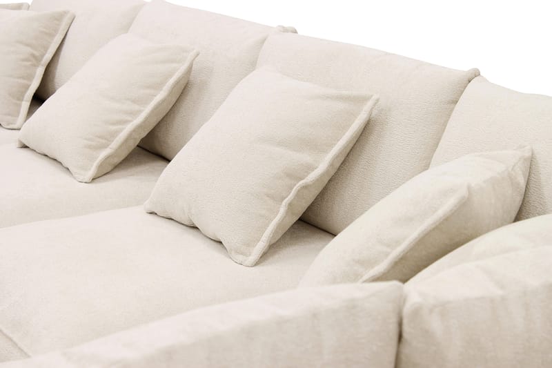 Rossita Lyx 5-sits Vänstervänd U-formad Extra djup Soffa med Divan och Schäslong i Chenille - Beige - Products - Möbler - Soffa - U-soffa