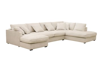 Rossita Lyx 5-sits Vänstervänd U-formad Extra djup Soffa med Divan och Schäslong i Chenille - Beige - Products - Möbler - Soffa - U-soffa