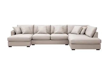 Rossita Lyx 5-sits Vänstervänd U-formad Extra djup Soffa med Divan och Schäslong i Sammet