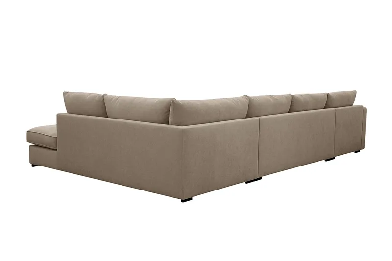 Rossita Lyx 5-sits Vänstervänd U-formad Extra djup Soffa med Divan och Schäslong i Tyg - Brun - Products - Möbler - Soffa - U-soffa