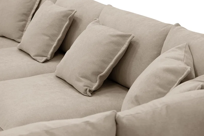 Rossita Lyx 5-sits Vänstervänd U-formad Extra djup Soffa med Divan och Schäslong i Tyg - Brun - Products - Möbler - Soffa - U-soffa