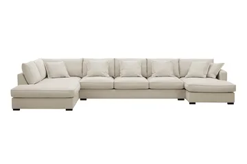 Rossita Lyx 6-sits Högervänd U-formad Extra djup Soffa med Divan och Schäslong i Tyg