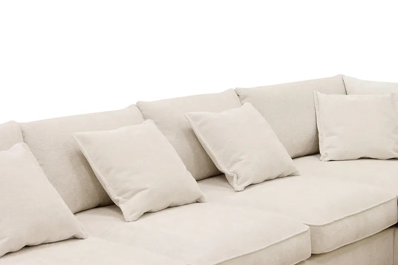 Rossita Lyx 6-sits Vänstervänd U-formad Extra djup Soffa med Divan och Schäslong i Chenille - Beige - Products - Möbler - Soffa - U-soffa