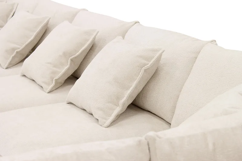 Rossita Lyx 6-sits Vänstervänd U-formad Extra djup Soffa med Divan och Schäslong i Chenille - Beige - Products - Möbler - Soffa - U-soffa