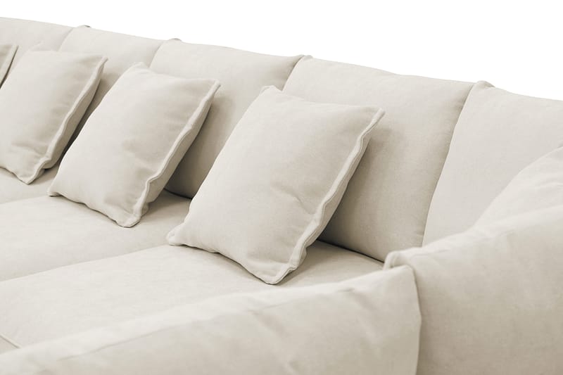 Rossita Lyx 6-sits Vänstervänd U-formad Extra djup Soffa med Divan och Schäslong i Tyg - Beige - Products - Möbler - Soffa - U-soffa