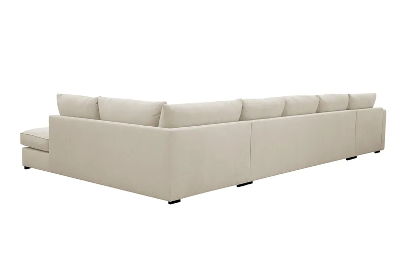 Rossita Lyx 6-sits Vänstervänd U-formad Extra djup Soffa med Divan och Schäslong i Tyg - Beige - Products - Möbler - Soffa - U-soffa