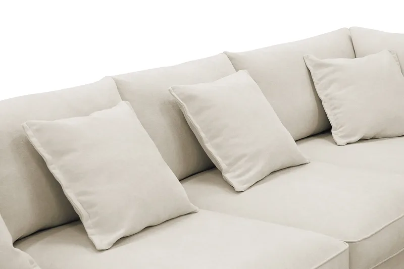 Rossita Lyx 6-sits Vänstervänd U-formad Extra djup Soffa med Divan och Schäslong i Tyg - Beige - Products - Möbler - Soffa - U-soffa