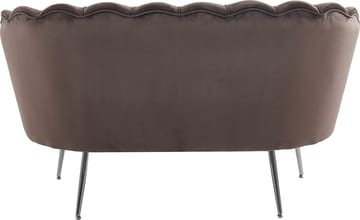 Soffa 2-sits brun sammet med kromade ben - Brun - Products - Möbler - Soffa - Sammetssoffa