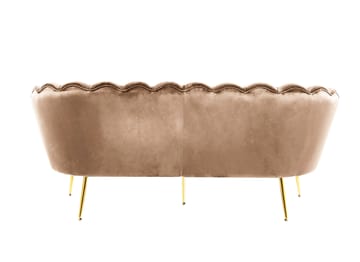 Soffa 3-sits i mörk beige sammet/mässing - Kingsley - Mörk beige - Products - Möbler - Soffa - Sammetssoffa