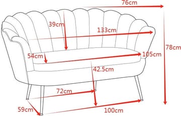 Soffa i brun sammet - Kingsley - Brun - Products - Möbler - Soffa - Sammetssoffa