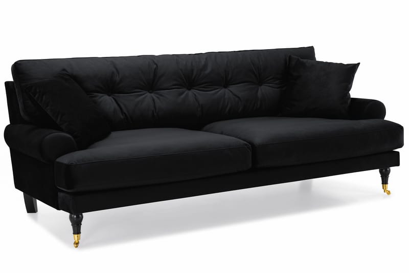 Andrew Soffgrupp 3+1 Sammet - Svart - Products - Möbler - Soffa - Soffgrupp - Howard soffgrupp