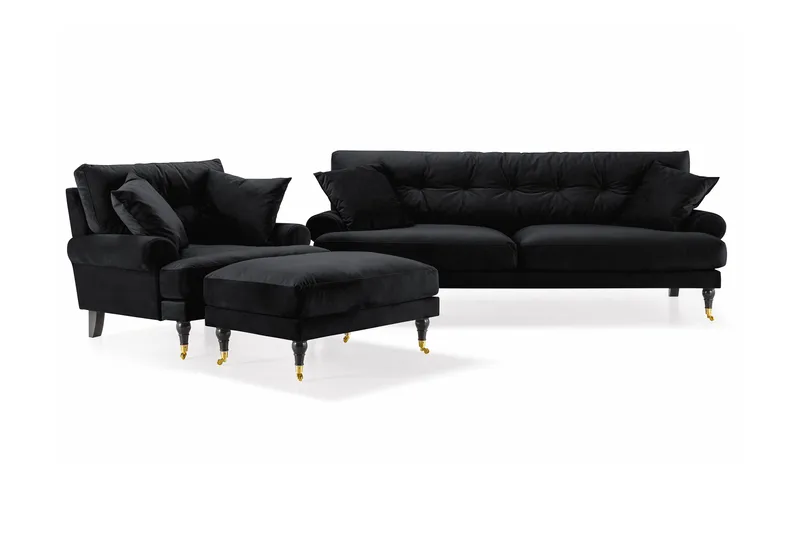 Andrew Soffgrupp 3+1 Sammet, Svart