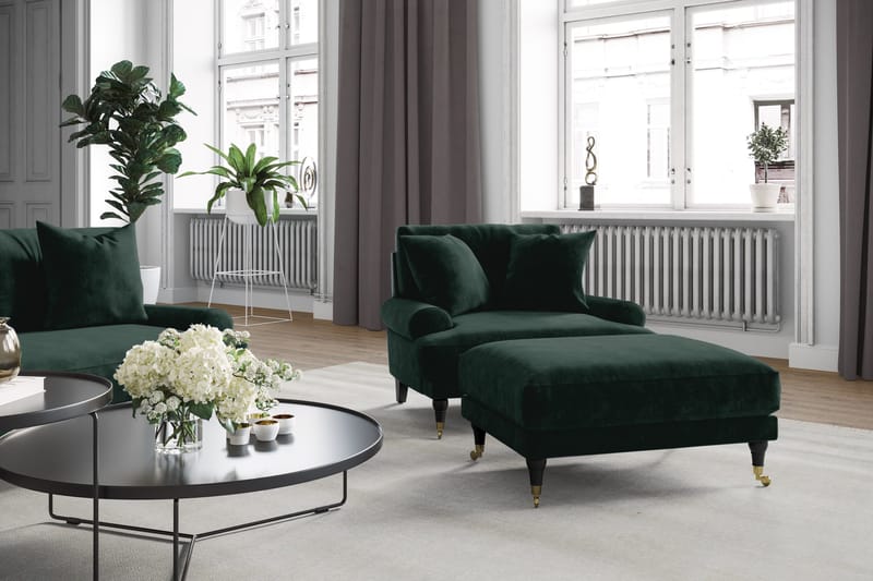 Andrew Soffgrupp 3+2+1 Sammet - Grön - Products - Möbler - Soffa - Soffgrupp - Howard soffgrupp