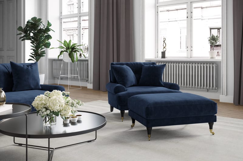 Andrew Soffgrupp 3+2 Sammet - Blå - Products - Möbler - Soffa - Soffgrupp - Howard soffgrupp