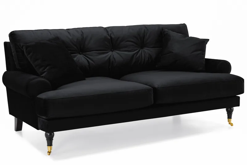 Andrew Soffgrupp 3+2 Sammet - Svart - Products - Möbler - Soffa - Soffgrupp - Howard soffgrupp