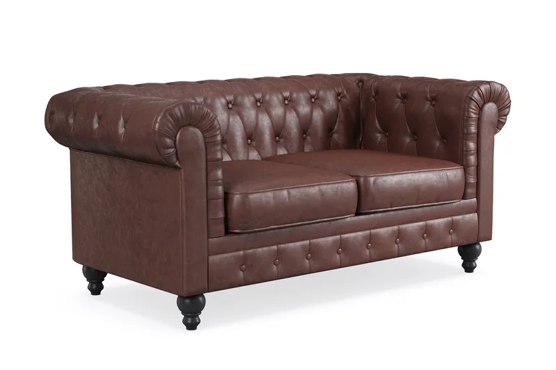 Chesterfield Lyx Soffgrupp 3-sits+2-sits+Fåtölj - Brun - Products - Möbler - Soffa - Soffgrupp - Chesterfield soffgrupp