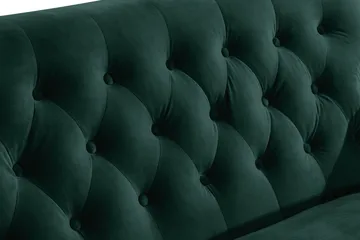 Howard Riviera Soffgrupp Svängd 3-sits + 2-sits Soffa + Fåtölj + Fotpall i Sammet - Grön - Products - Möbler - Soffa - Soffgrupp - Howard soffgrupp