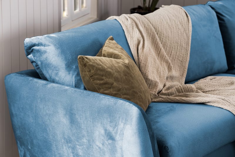 Trend 3-sits Sammetssoffa - Blå - Products - Möbler - Soffa - 3 sits soffa