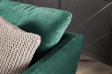 Trend 3-sits Sammetssoffa - Grön - Products - Möbler - Soffa - 3 sits soffa