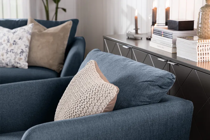 Trend 3-sits Tygsoffa - Blå - Products - Möbler - Soffa - 3 sits soffa