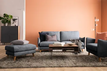 Trend Lyx 3-sits Soffa - Mörkgrå/Svart - Products - Möbler - Soffa - 3 sits soffa