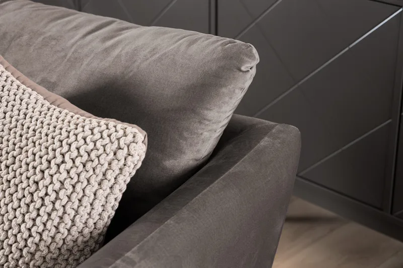 Trend Soffgrupp 3-sits + 2-sits Soffa + Fåtölj + Fotpall i Sammet - Brun - Products - Möbler - Soffa - Soffgrupp
