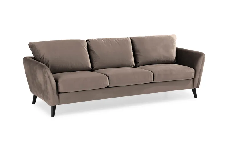 Trend Soffgrupp 3-sits + 2-sits Soffa + Fåtölj + Fotpall i Sammet - Brun - Products - Möbler - Soffa - Soffgrupp