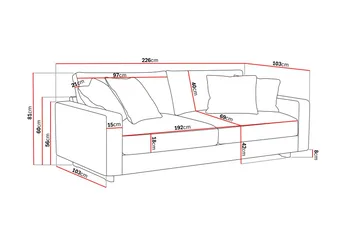 Valencia Extra Djup 3-sits Soffa i Chenille - Brun - Products - Möbler - Soffa - 3 sits soffa