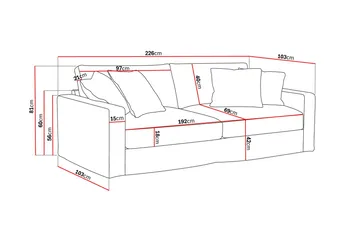 Valencia Extra Djup 3-sits Soffa med avtagbar och tvättbar klädsel - Rostbrun - Products - Möbler - Soffa - 3 sits soffa