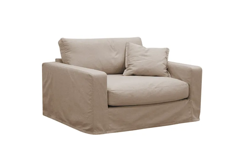 Valencia Extra Djup 5-sits soffa + fåtölj med avtagbar och tvättbar klädsel - Ljusbrun - Products - Möbler - Soffa - Soffgrupp