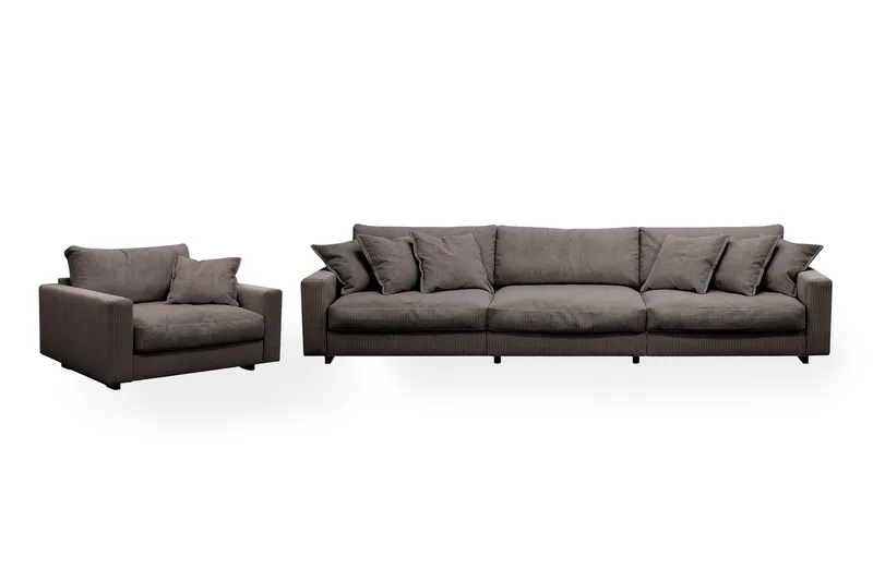 Valencia Soffgrupp Extra Djup 5-sits Soffa + Fåtölj, Brun
