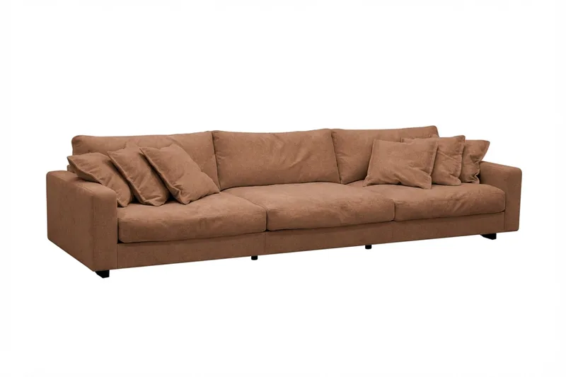 Valencia Soffgrupp Extra Djup 5-sits Soffa + Fåtölj i Chenille - Rostbrun - Products - Möbler - Soffa - Soffgrupp