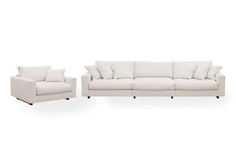 Valencia Soffgrupp Extra Djup 5-sits Soffa + Fåtölj, Offwhite
