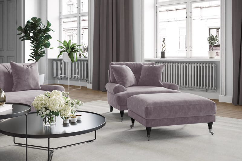Andrew Loveseat Sammet - Lila/Krom - Products - Möbler - Fåtölj & stolar - Fåtölj
