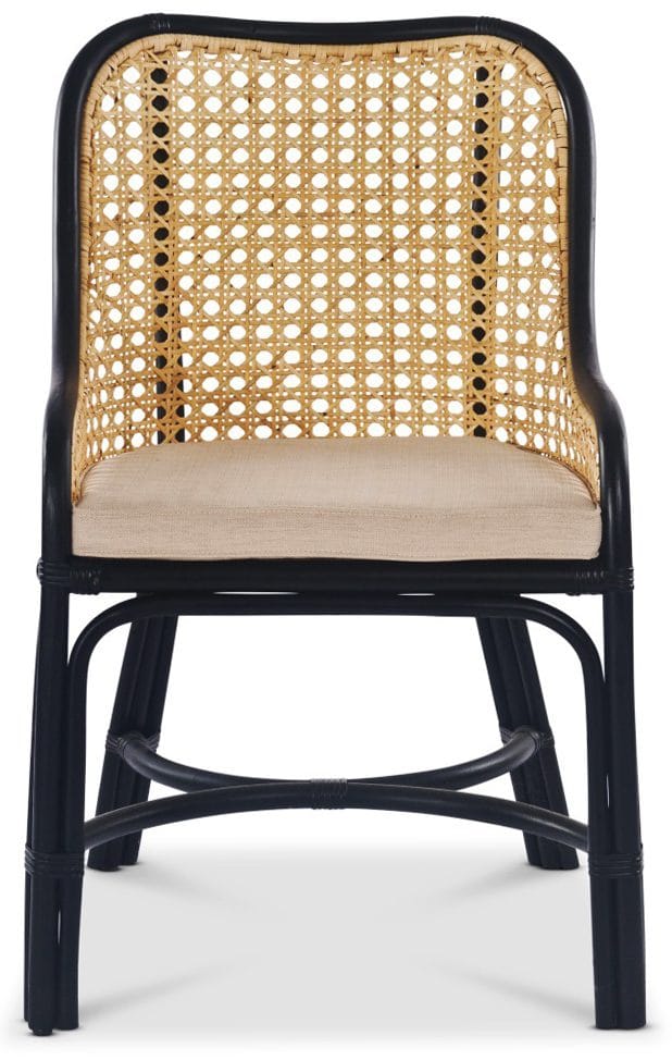 Anton matstol i rotting med dyna, Svart/rotting