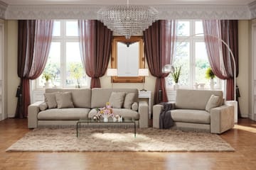 Arken Lyx Stor Djup Sammetsfåtölj - Beige - Products - Möbler - Fåtölj & stolar - Fåtölj