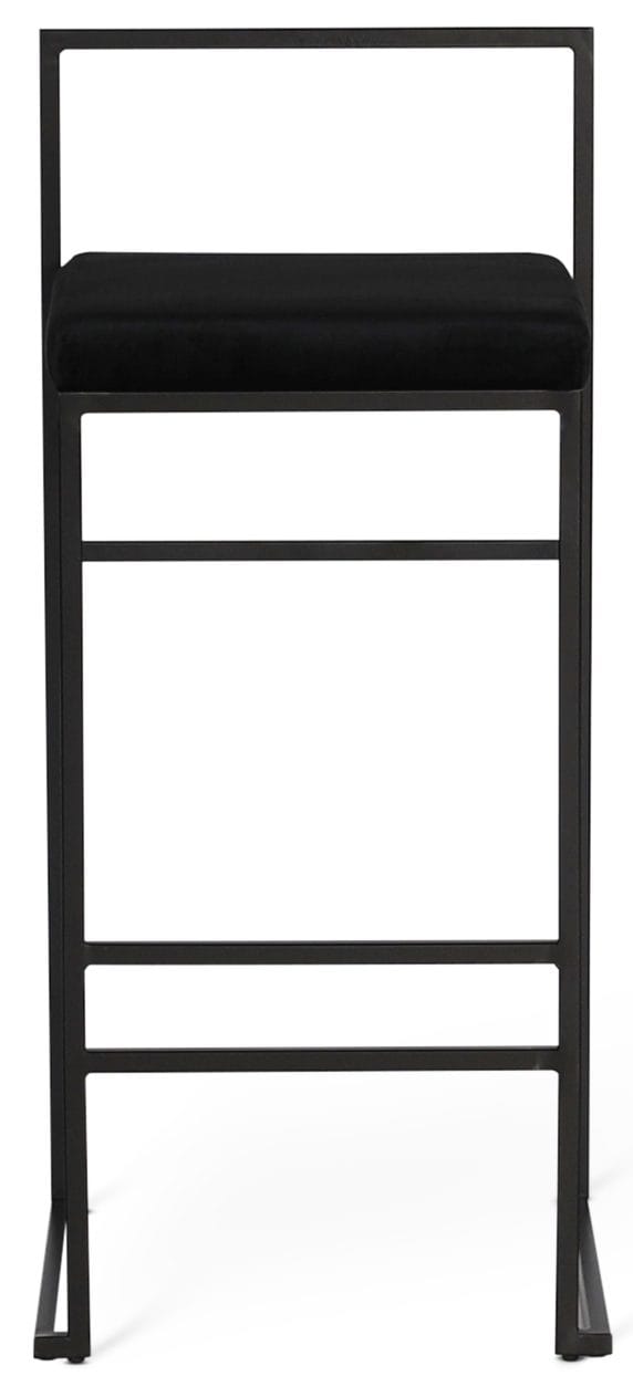 Aston barstol svart sammet sitthöjd 75 cm - Svart - Products - Möbler - Fåtölj & stolar - Barstol & barpall