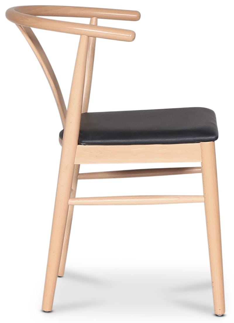 Astrid matstol med svart PU sits - Svart - Products - Möbler - Fåtölj & stolar - Karmstol