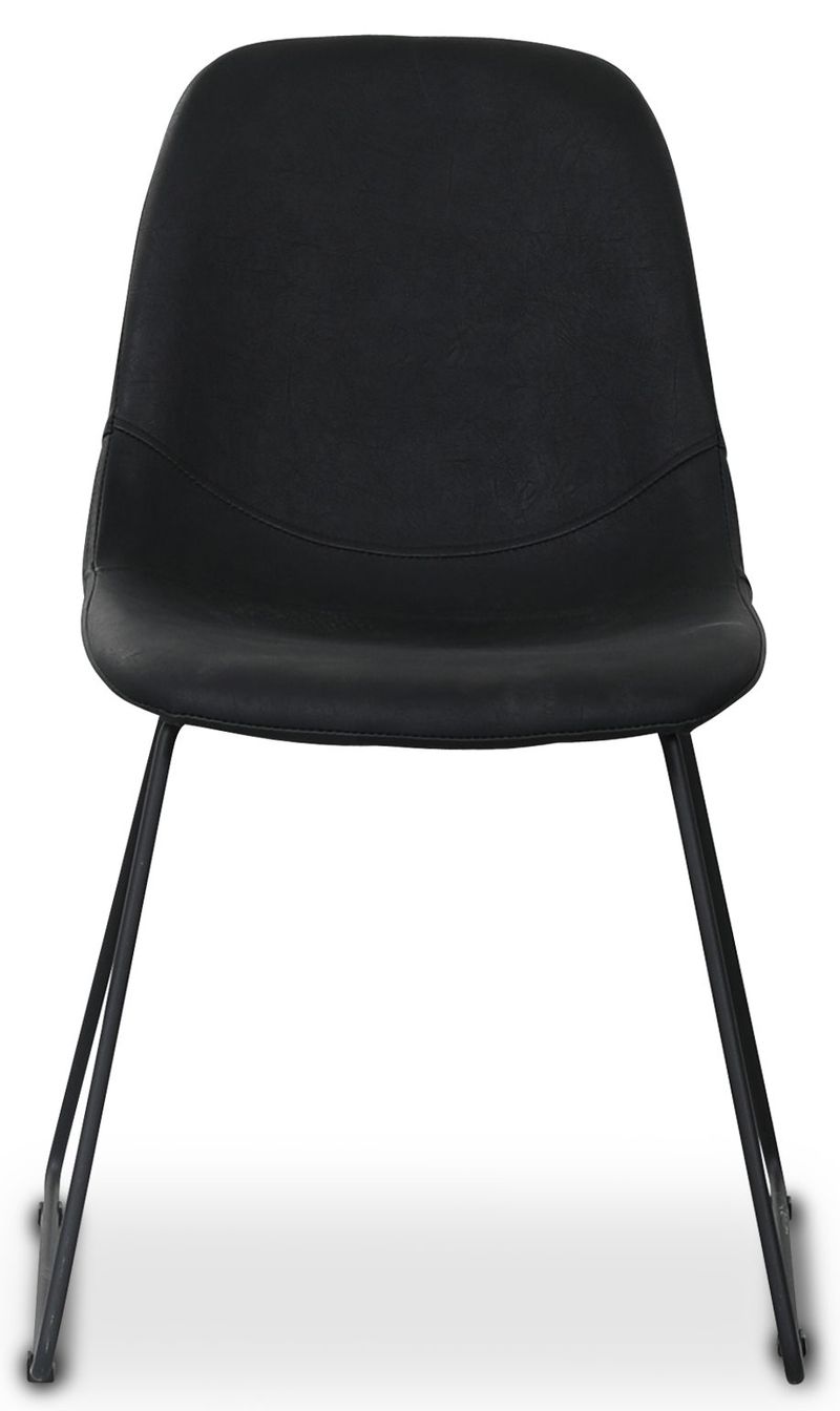 Atlantic sled stol i svart PU - Svart - Products - Möbler - Fåtölj & stolar - Matstol & köksstol