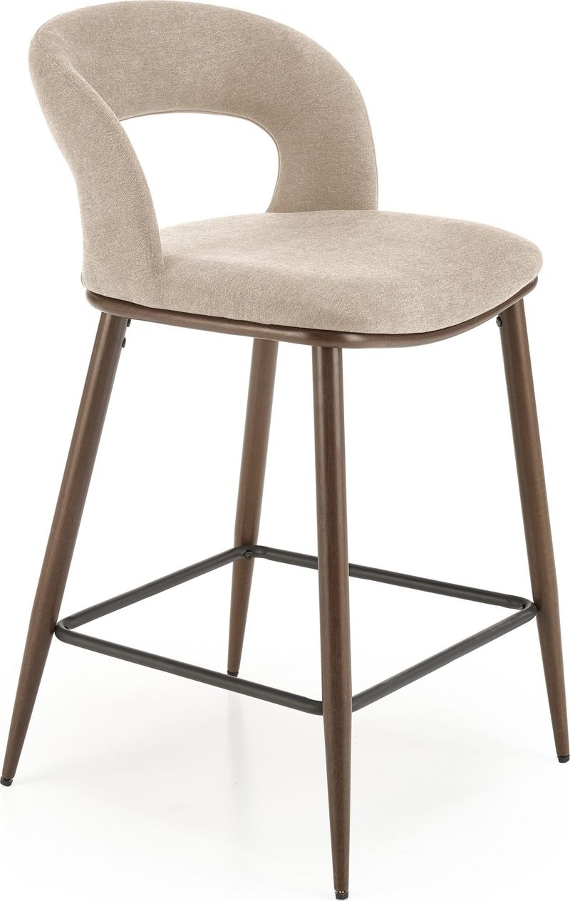 Barstol beige/valnöt sitthöjd 65 cm - Pelican - Beige/Valnöt - Products - Möbler - Fåtölj & stolar - Barstol & barpall