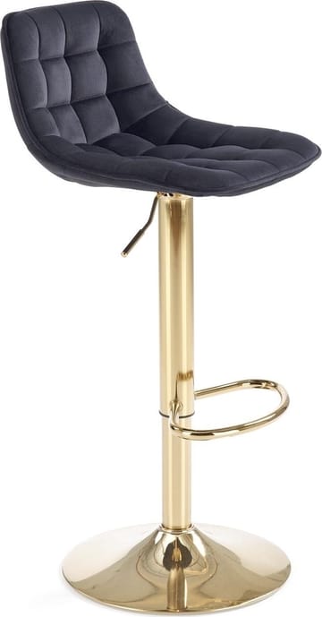 Barstol svart sammet med guldfot - Sitthöjd 62-84 cm - Svart/guld - Products - Möbler - Fåtölj & stolar - Barstol & barpall