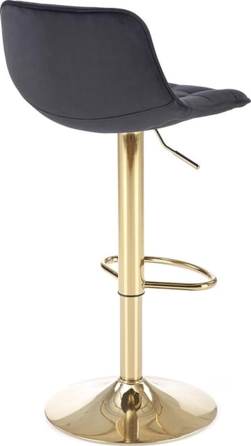 Barstol svart sammet med guldfot - Sitthöjd 62-84 cm - Svart/guld - Products - Möbler - Fåtölj & stolar - Barstol & barpall