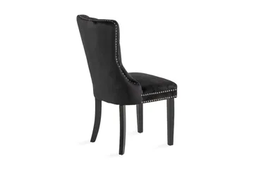 Bergviken Matstol Sammet - Svart / Trä - Products - Möbler - Fåtölj & stolar - Matstol & köksstol